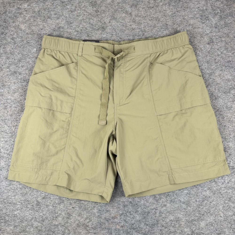 Eddie Bauer Ripstop Tech Short Belted UPF 50+ Pockets Nylon Aloe Green Mens XL